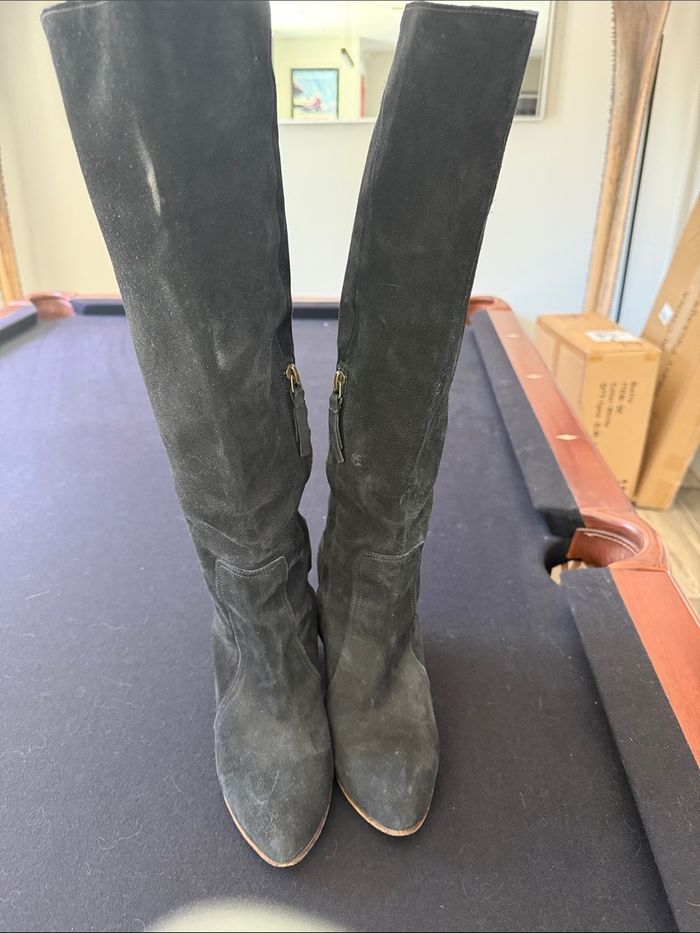 Billy Reid Black Suede Over-The-Knee Boots